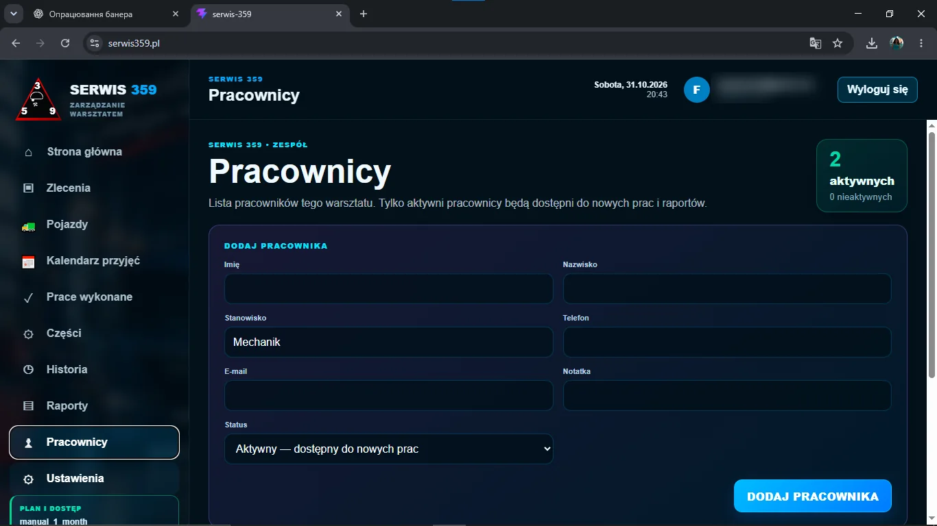 Pracownicy — Zarządzanie zespołem warsztatu